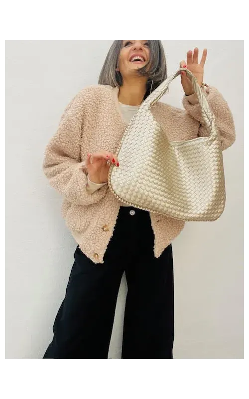 Bolso Trenzado Dorado